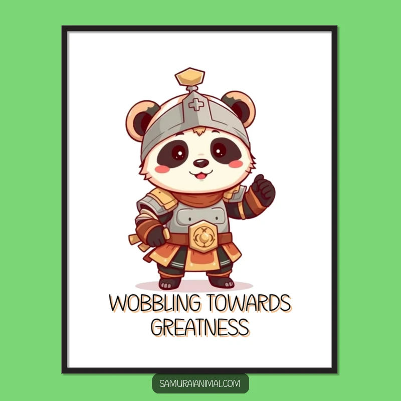 Free Printable Panda Wall Art: Funny Warrior Panda Art DIY Downloadable Gift!