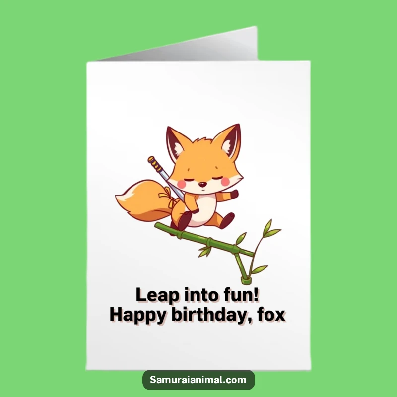 Free Printable Fox Ninja Birthday Card - Funny Downloadable Gift