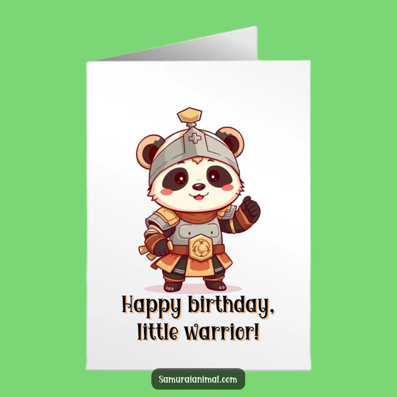 Free Printable Panda Birthday Card: Funny Wobbly Warrior DIY Downloadable Gift!