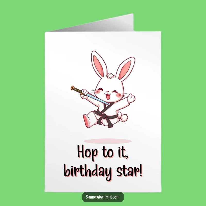 Free Printable Birthday Card: Karate Bunny, Hilarious Downloadable Gift for Action Fans