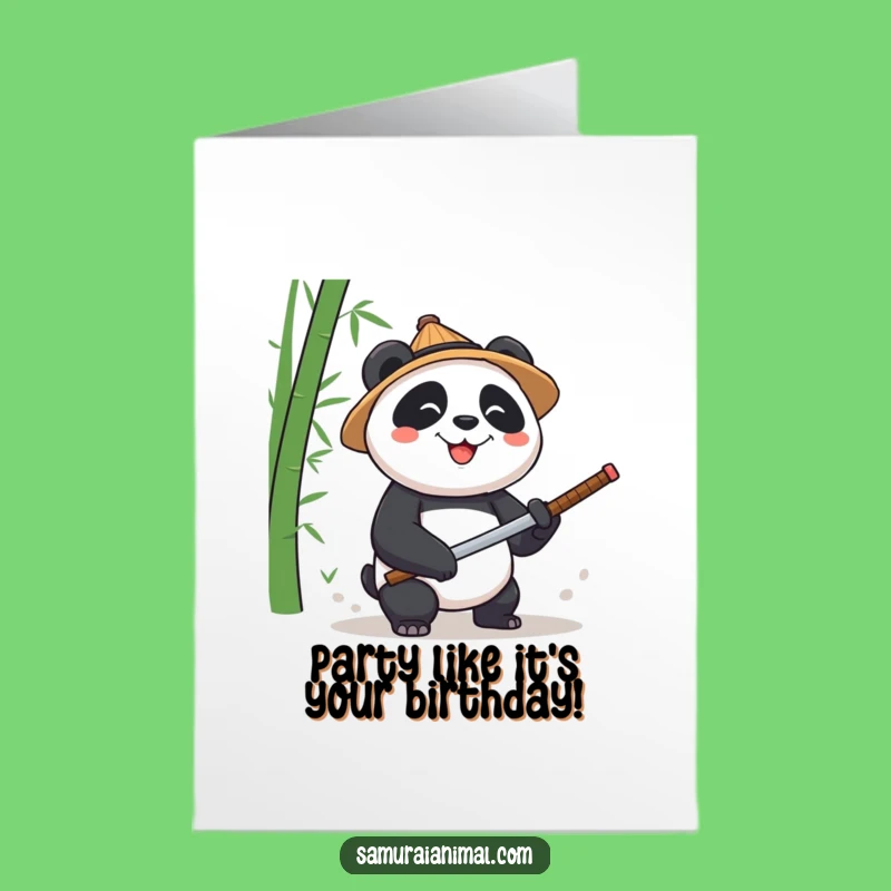 Free Printable Birthday Card: Panda Chef Bamboo Smash - Downloadable Funny Gift