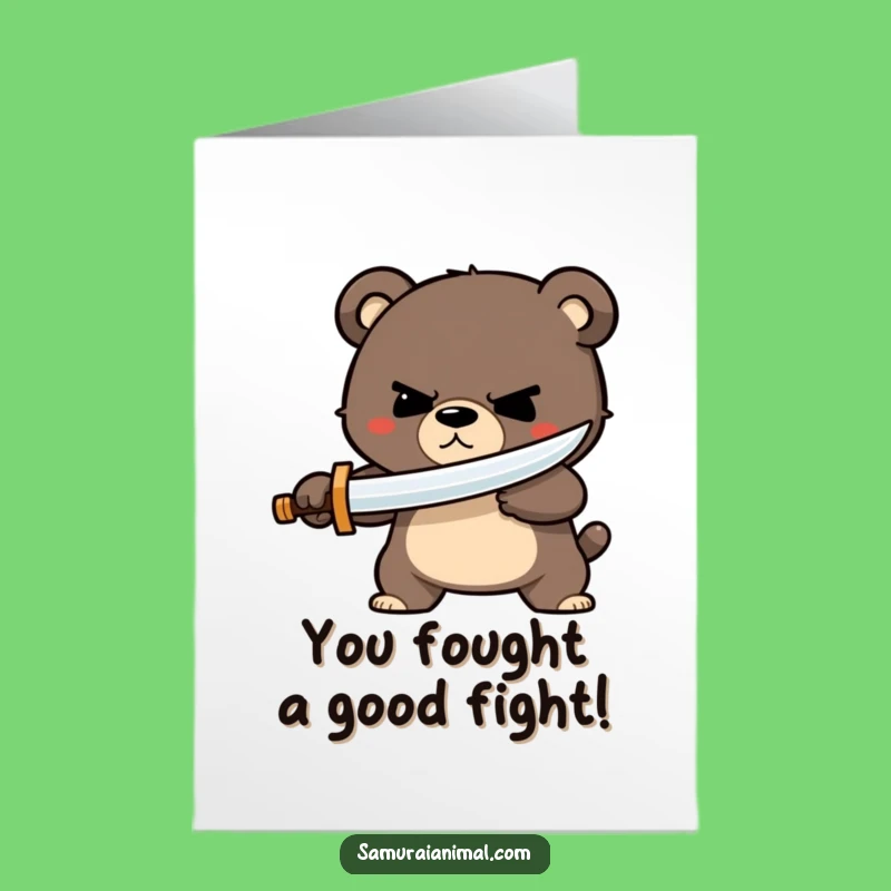 Bear Sword Congrats Card: Valiant Free Printable for Instant Celebration