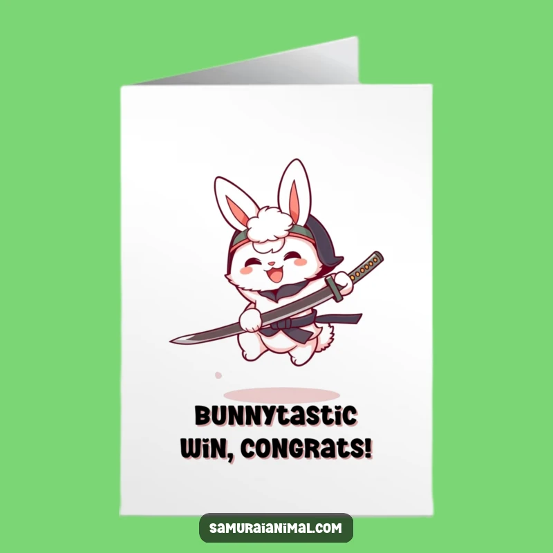 Bunny Ninja Free Printable Congrats Card - Funny Cartoon Downloadable Gift