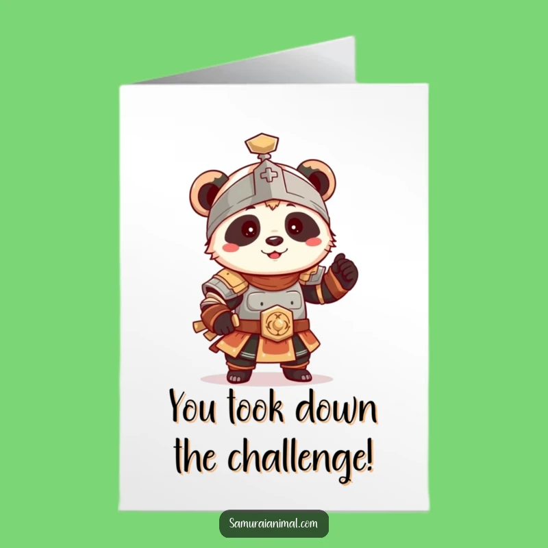 Free Printable Panda Congrats Card: Funny Wobbly Triumph DIY Downloadable Gift!