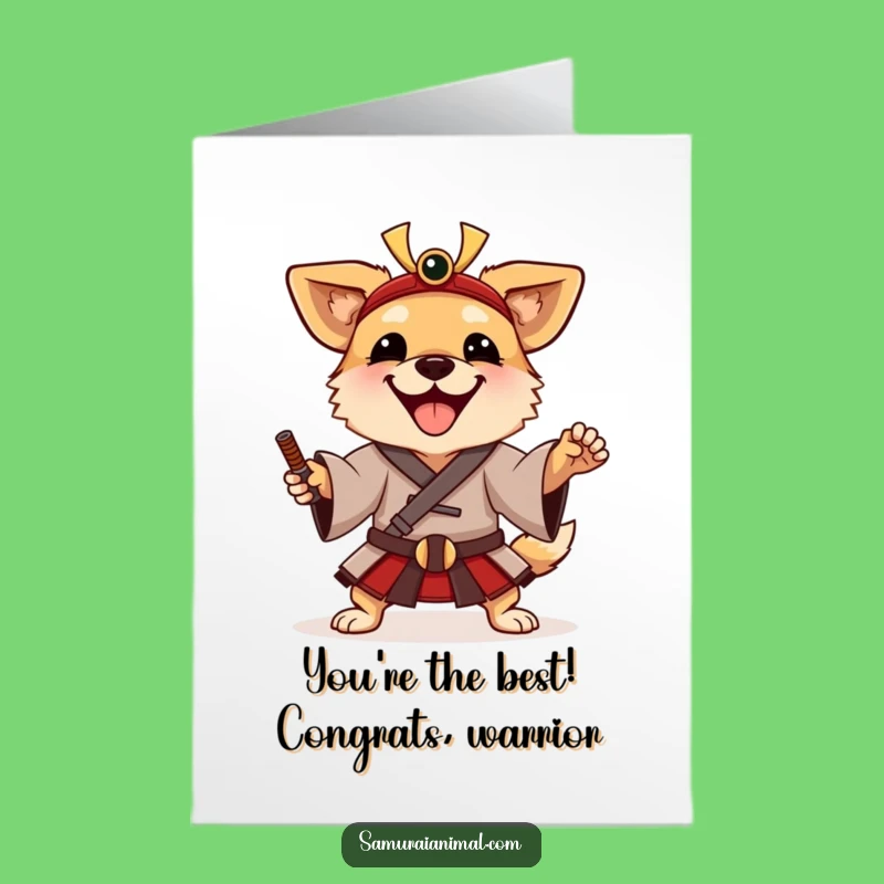 Free Printable Samurai Pup Congrats Card - Funny Downloadable Gift