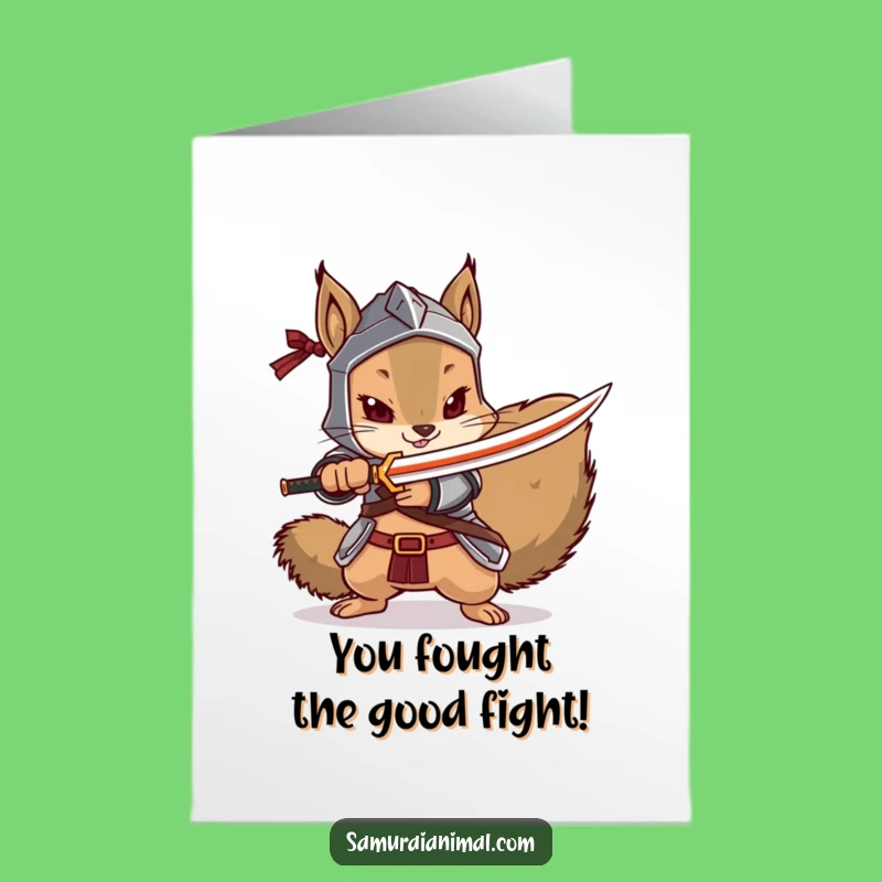 Free Printable Warrior Squirrel Congrats Card: Epic Downloadable Victory Gift!