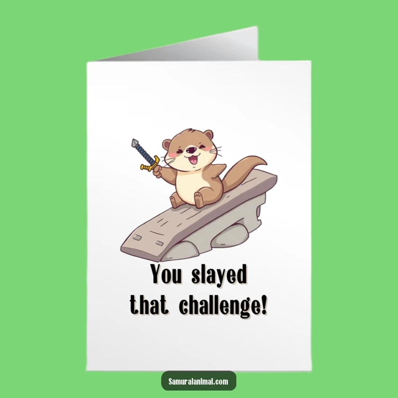 Free Printable Otter Congratulations Card - Epic Sword Slide Downloadable Gift