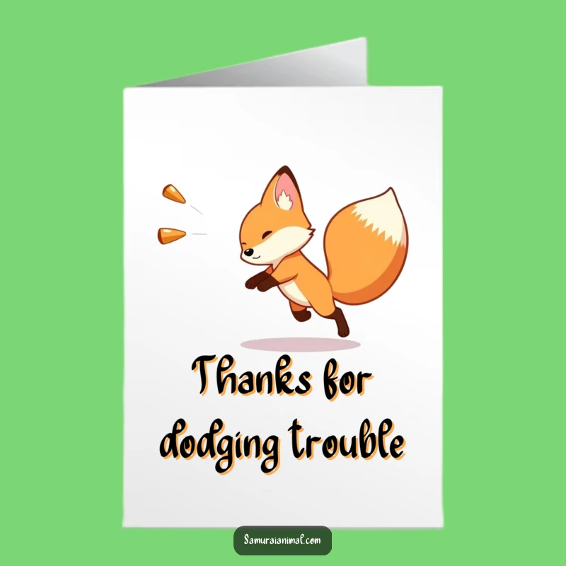 Free Printable Fox Thank You Card: Funny Downloadable Gift to Show Appreciation