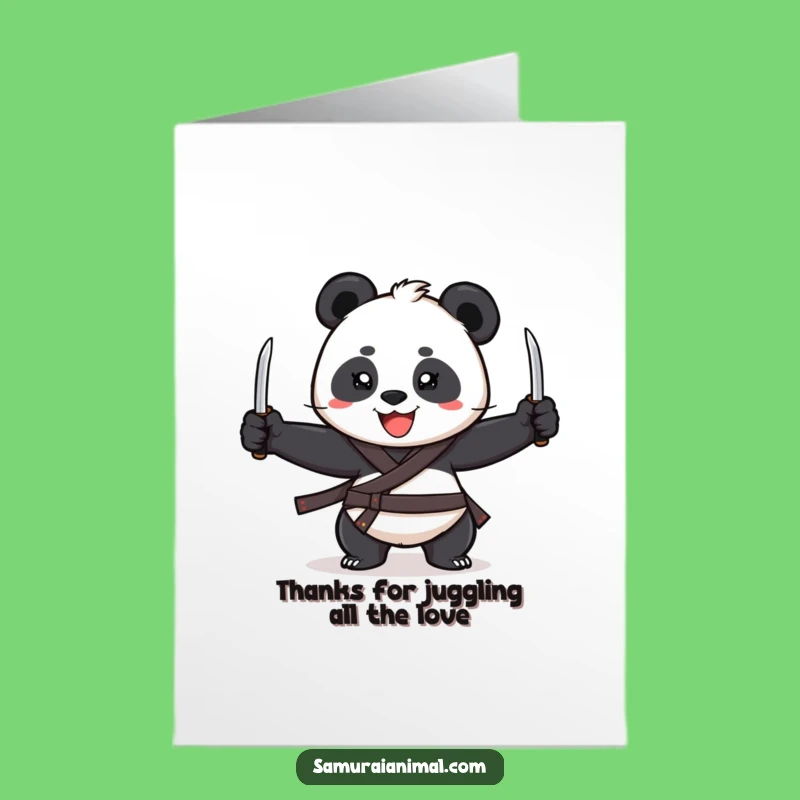 Free Printable Panda Thanks Card - Funny Downloadable Gift