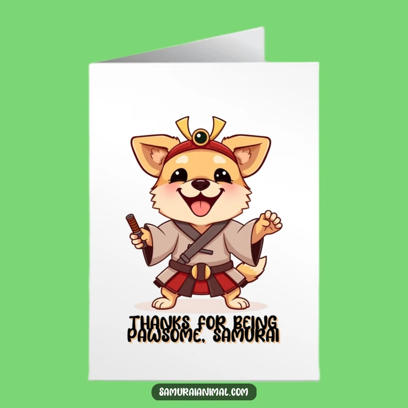 Free Printable Samurai Dog Thank You Card - Funny Downloadable Gift