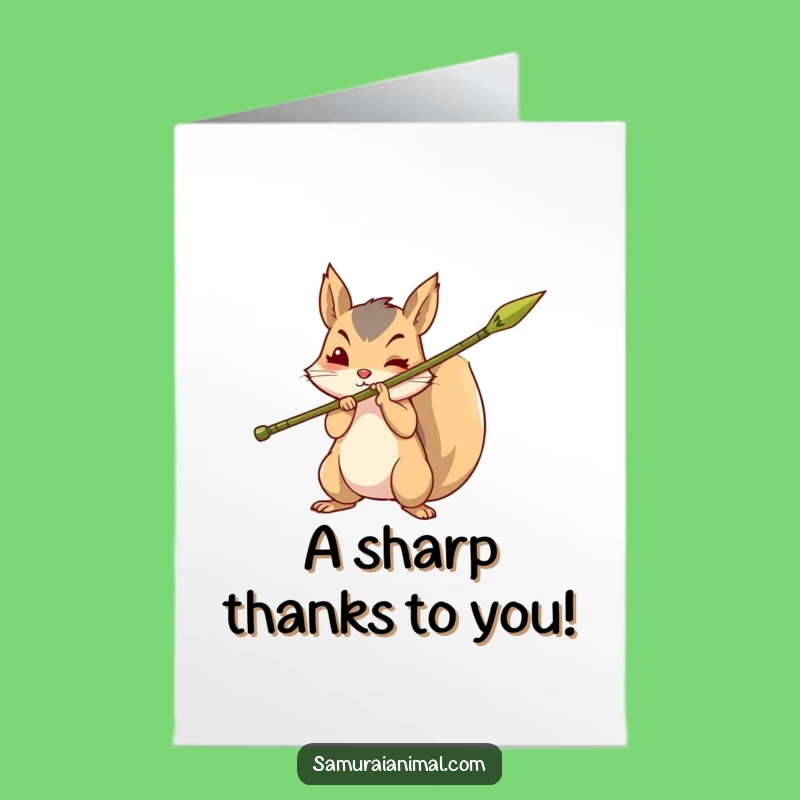 Free Printable Thank You Card: Grateful Squirrel Hero, Funny Downloadable Gift