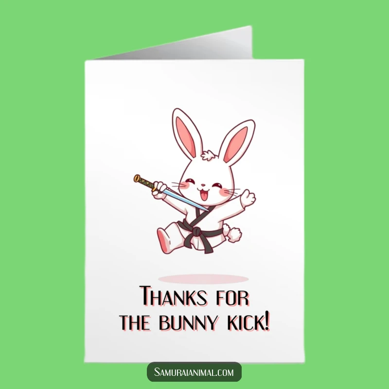 Free Printable Thank You Card: Karate Bunny, Downloadable Gift of Appreciation
