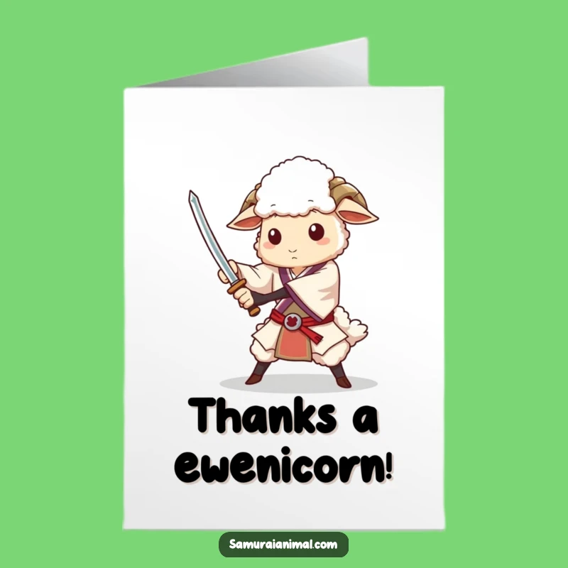 Free Printable Thank You Card: Sheep's Sword Flourish Gratitude Greeting