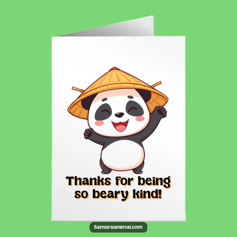 Free Printable Thank You Card: Panda Gratitude, Bamboo Hero, Funny Downloadable Gift