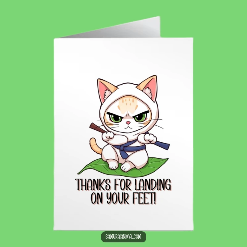 Free Printable Thank You Card: Ninja Cat Thanks, Stealthy Roll, Funny Downloadable Gift