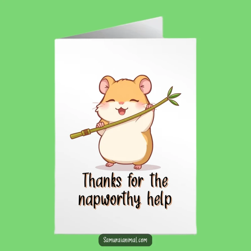 Free Printable Hamster Thank You Card: Sleepy Dojo Master Downloadable Gift