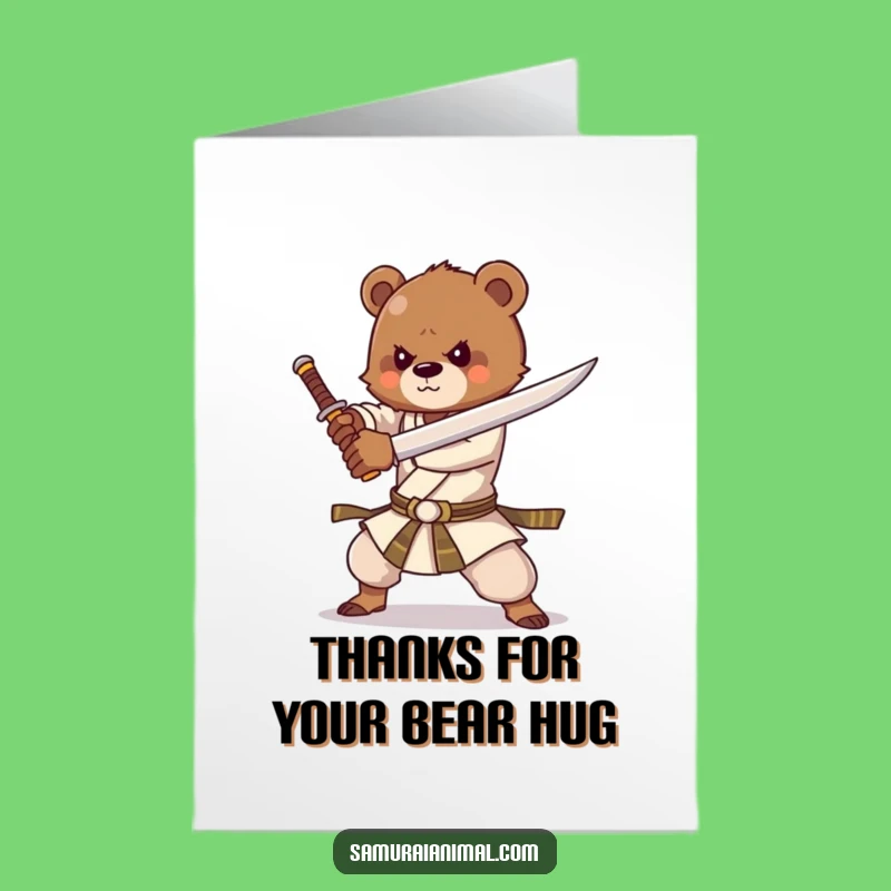Free Printable Bear Cub Thank You Card - Enthusiastic Martial Arts Downloadable