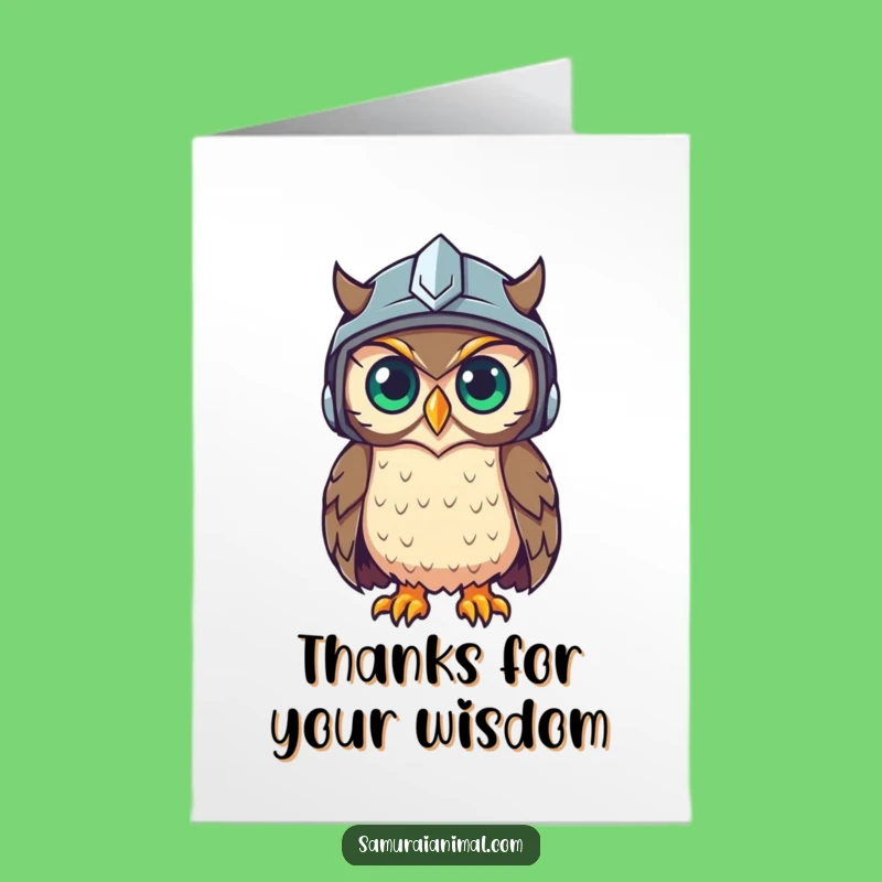 Free Printable Wise Owl Thank You Card - Observant Helmet Downloadable