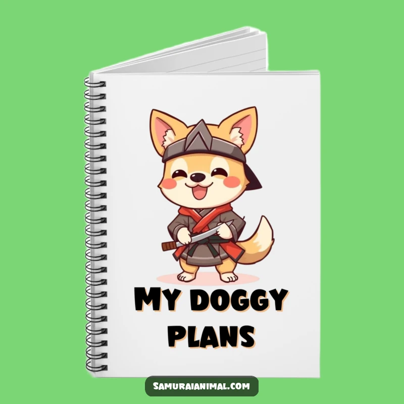 Funny Dog Samurai Notebook: Jot Down Ideas with a Cheerful Warrior