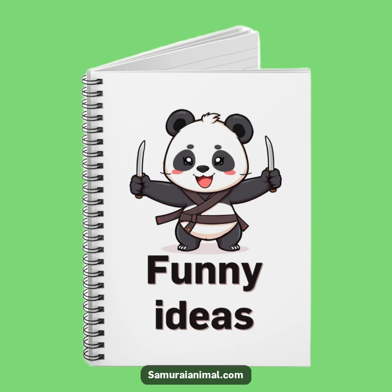 Funny Panda Juggler Notebook: Cheerful Swordsman Journal, Great Gift for Notes