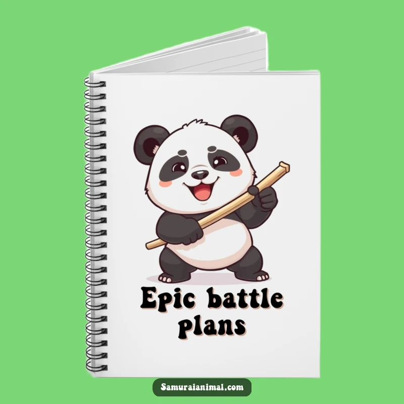 Funny Panda Toothpick Sword Notebook - Conquer Your Tasks with Comical Warrior Notes Gift