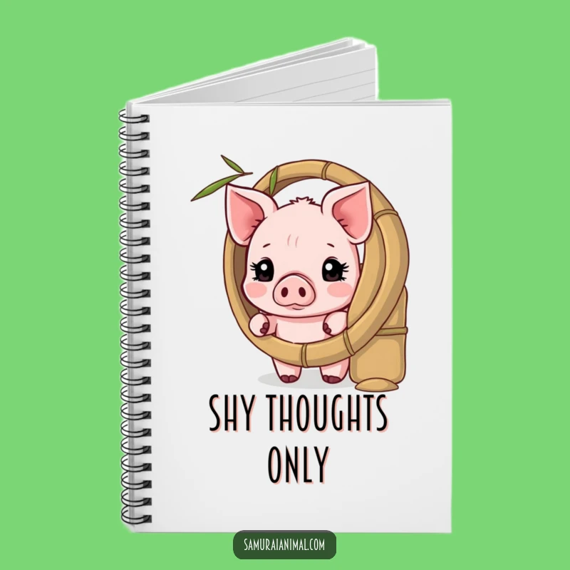Funny Shy Piglet Notebook: Bamboo Shield Journal