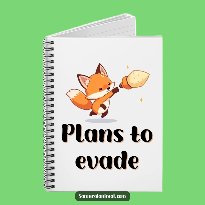 Funny Tiny Fox Dodge Notebook - Record Your Swift Moves with Agile Notes Gift