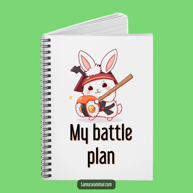 Funny Rabbit Samurai Notebook - Hilarious Journal for Sushi Combat Ideas
