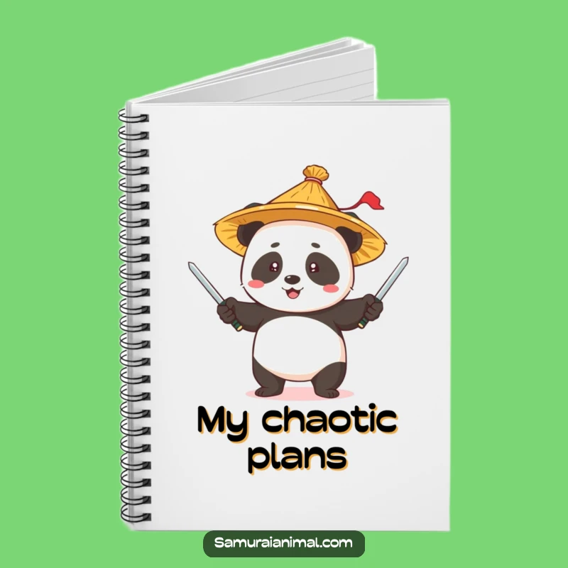 Funny Panda Juggling Notebook: Straw Hat Sword Journal, Gift for Note-Takers