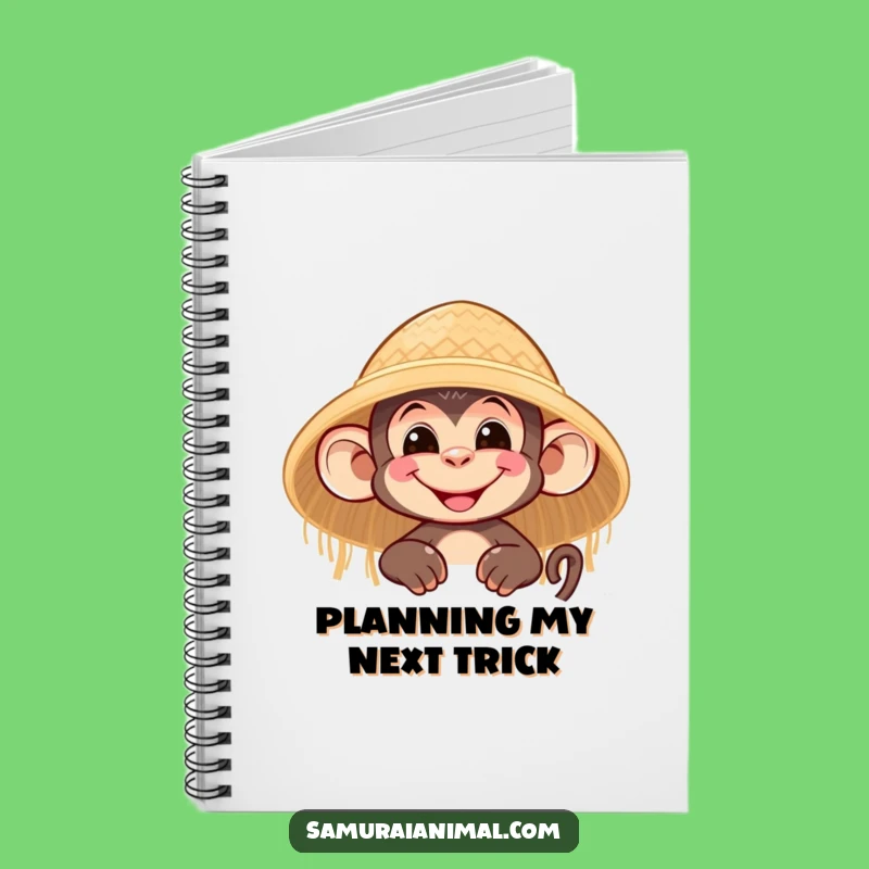 Funny Monkey Grin Notebook: Nimble Character's Straw Hat Journal Gift