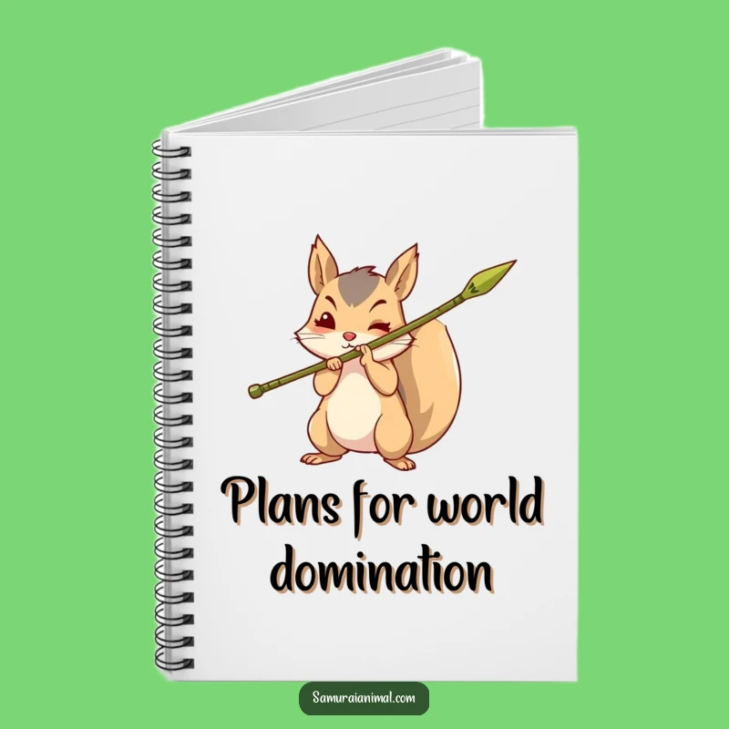 Funny Brave Squirrel Notebook: Bamboo Spear Journal