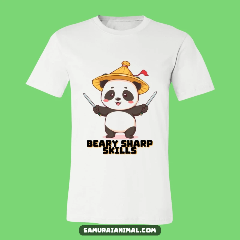 Funny Panda Juggling T-Shirt: Straw Hat Acrobatics, Hilarious Animal Gift Tee