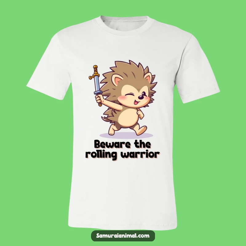 Funny Hedgehog Sword Charge T-Shirt: Wear the Prickly Power