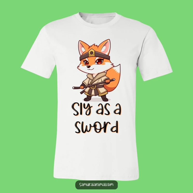 Funny Fox Samurai T-Shirt: Determined Pose Warrior, Cool Animal Gift Tee