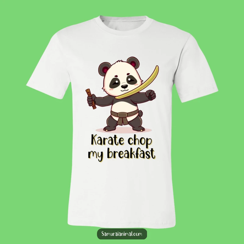 Funny Panda Warrior T-Shirt: Playful Bamboo Sword Pose for Unique Gift