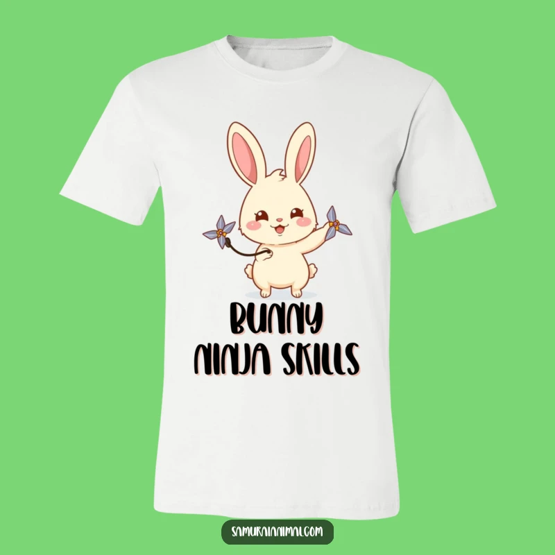 Funny Rabbit Shuriken T-Shirt Playful Ninja Bunny Tee for Cute Fanatics