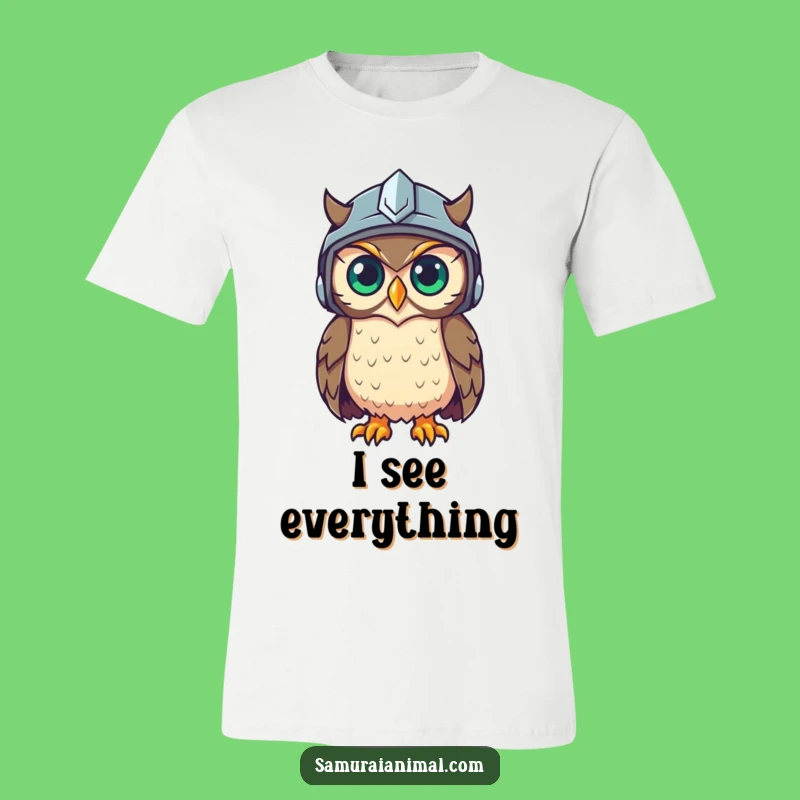 Funny Owl Helmet T-Shirt: Wise Cartoon Tee for Smarty Pants and Laughs
