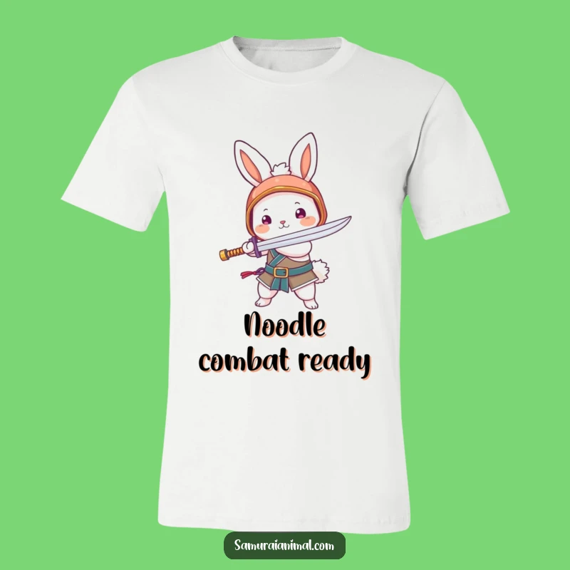Funny Bunny Noodle Sword T-Shirt: Adorable Warrior Tee for Cute Combat