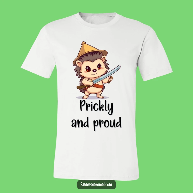 Funny Hedgehog Sword T-Shirt: Brave & Adorable Warrior Apparel