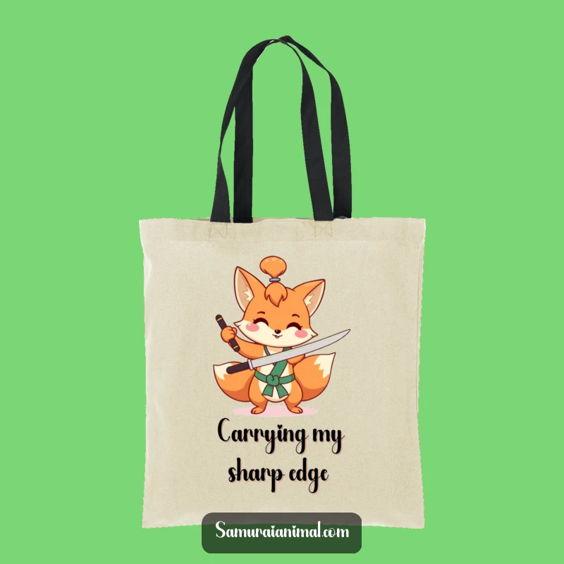 Funny Fox Sword Tote Bag Carry Your Essentials with Playful Style