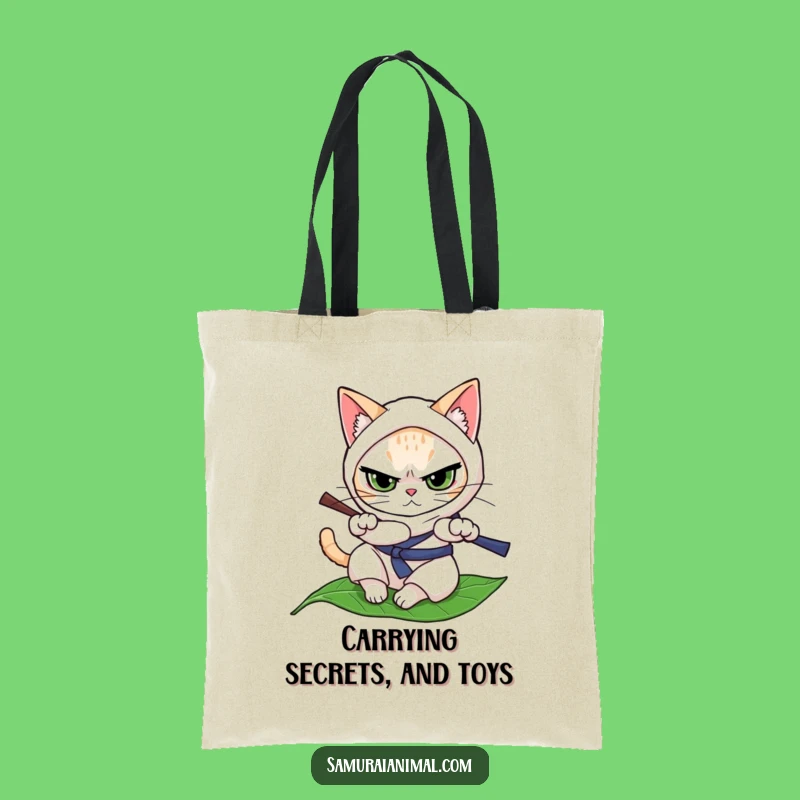 Funny Cat Ninja Tote Bag - Carry Your Stealth Skills!