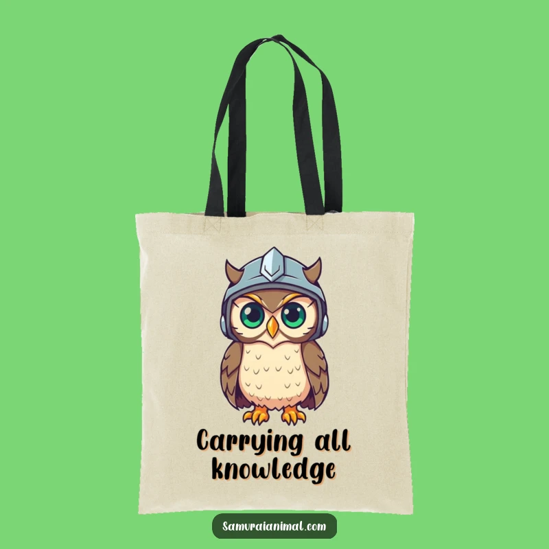 Funny Owl Helmet Tote Bag: Carry Your Wisdom with Cartoon Flair
