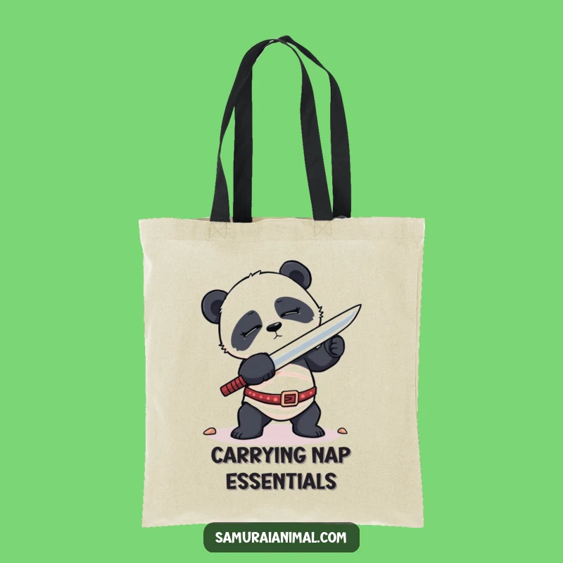 Funny Sleepy Panda Tote Bag: Carry Your Clumsiness with Hilarious Warrior Charm